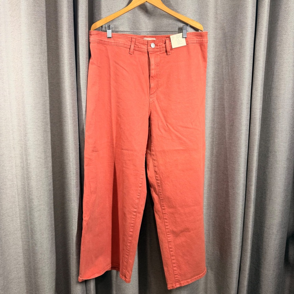 Universal Thread High Rise Sailor Wide Leg Pants Coral Orange Sz 17 Regular NWT